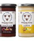 Whipped Honey Gift Set by Savannah Bee - Creamy, Smooth, Spreadable and absolutely Delicious - 100% Natural and Pure Honey - 12 Oz (Cinnamon and Chocolate)