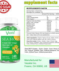 2 Pack Organic Irish Sea Moss Gummies With Black Seed Oil, Chlorophyll - Thyroid, Digestion, Mood, Energy & Immune Support - Women & Men, Adult & Kid - 120 Vegan Gummies