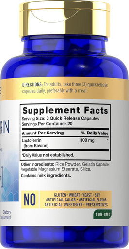 Carlyle Lactoferrin Supplement | 300mg | 60 Capsules | Non-GMO and Gluten