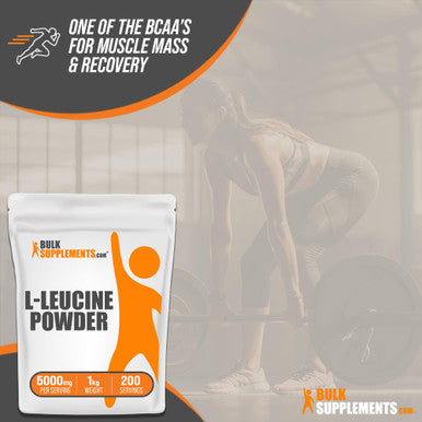 Bulksupplements.Com L-Leucine Powder - Leucine Supplements, Leucine Amino Acid - Bcaa Supplements, Leucine Powder - Unflavored & Gluten Free, 5000Mg Per Serving, 1Kg (2.2 Lbs)