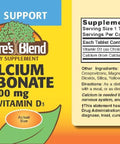 Nature's Blend Calcium Carbonate 600 mg with D3 400 IU 100 Tablets(Pack of 1) 079854016819