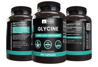 PURE ORIGINAL INGREDIENTS Glycine (365 Capsules) No Magnesium Or Rice Fillers, Always Pure, Lab Verified