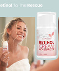 Eva Naturals AntiAging Retinol Cream For Face AntiWrinkle Retinol Moisturizer Day Night Face Cream With Hyaluronic Acid Vitamin E For Women and Men Reduce Fine Lines Dark Spots 2 oz