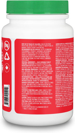Organika Electrolyte Salt Tabs - Fruit Punch Flavour Chewable - Fast Hydration For Endurance And Energy Boost With Added D-Glucose - 60Tabs