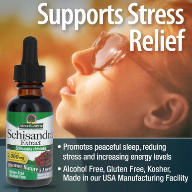 Nature'S Answer Schisandra Berry Extract - Alcohol Gluten Stress Fatigue Relaxing Support - Made in USA - Adrenal Support Supplements for Everyone