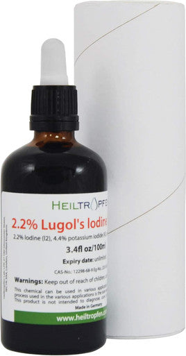 Heiltropfen 2.2% Lugol's Iodine Solution 3.4 Fl Oz | Pharmaceutical Grade Ingredients | Lugols Solution Made with Iodine and Potassium Iodide.