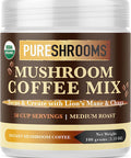 PureShrooms Mushroom Coffee - Focus & Create with Chaga & Lion's Mane. Memory, Focus, Immune Booster. Keto Friendly (50 Servings, 100 Grams)