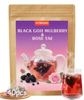 40 Bags Mulberry Leaf Winter Melon & Bitter Melon Peel Tea, Caffeine-Free Natural Ingredients Herbal Tea Bags, Supports Lung Cleanse, No Additives, Daily Enjoyment Tea for Men & Women