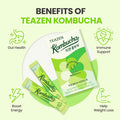 Teazen 5 Flavors 50 Sticks Variety Pack Kombucha Lemon Berry Citron Shine Muscat (40 Sticks) & Grapefruit Powdered Drink Mix (10 Sticks)