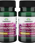 Swanson Optimum Potency Serrazimes 40000 Units 40000 Units 60 Veg Capsules Enzyme (2 Pack)