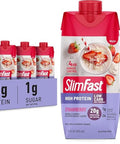 SlimFast Protein Shake, Strawberry- 20g Protein, Meal Replacement Shake Ready to Drink, High Protein with Low Carb and Low Sugar, 24 Vitamins and Minerals, 12 Count (Pack of 1) (Packaging May Vary)