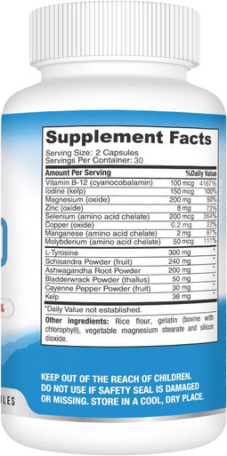 Best Earth Naturals Thyroid Support Supplement For Women And Men - 60 Capsules