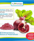 NuTherapy Power Beets Powder - Circulation Superfood Acai Berry Pomegranate Flavour 330 Gram
