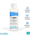 GelRite Instant Hand Sanitizer Gel 4 Ounce Travel Size 24 Pack Case Bulk Supply Rinse Free Waterless Vitamin E Enriched Moisturizing Formula Alcohol Based No Sticky Residue Kills 99 of Germs