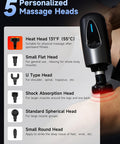Deep Tissue Massage Gun With Heat Head, Handheld Muscle Massage Gun With Carry Case, Electric Muscle Massage Gun With 6 Replacements For Athletes Home Gym Gift, Fsa And Hsa Eligible