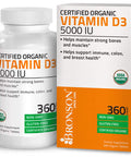 Bronson Vitamin D3 5,000 IU Non-GMO Vitamin D Supplement, 360 Tablets
