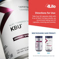 4Life KBU - Urinary Support Supplement Transfer Factor for Bladder & Kidney Health - Cranberry Blueberry Dandelion & Juniper Berry - Supports Immune System & Cleansing - 120 Veggie Capsules