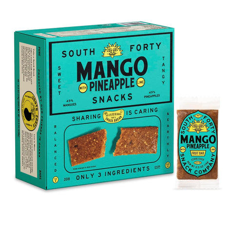 South 40 Snacks Tropical Mango Fruit Bar, just 1 Ingredient, No Added Sugar, Real Dried Fruit Leather (35g Bar, Pack of 18)