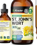 Bio Krauter St Johns Wort Tincture - Hypericum Perforatum Liquid Extract For Mood Support - High Absorption - St Johns Wort Alcohol Free Vegan Drops 4 Fl.Oz.