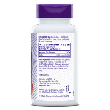 Natrol Biotin 10000mcg 4X Faster Dissolve Supplement for Healthy Hair, Skin and Nails for Those Low in Biotin Plus Energy Metabolism Support 60 Tablets