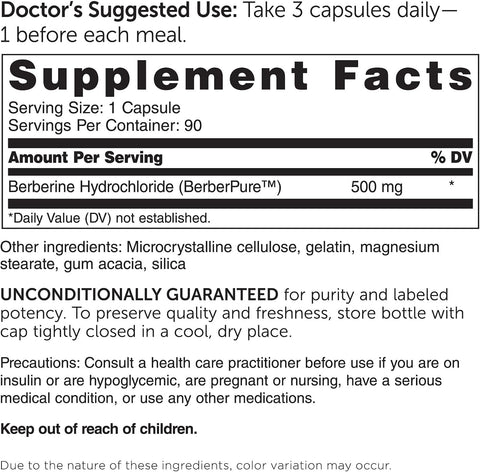Dr. Whitaker Clinical Grade Berberine 1500Mg Per Daily Serving 180 Count