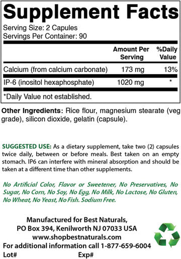 Best Naturals IP-6 510 mg 180 Capsules