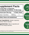 Acetyl L-Carnitine 1,000mg Per Serving, 150 Capsules