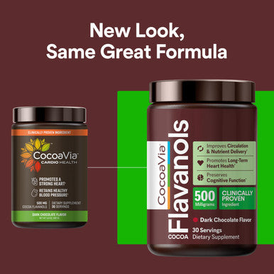 CocoaVia Cardio Health Cocoa Powder, 30 Servings, 500mg Cocoa Flavanols