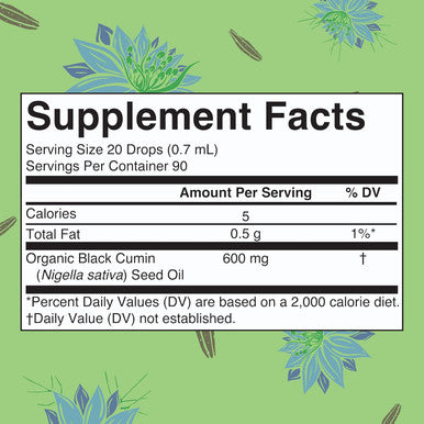Maryruth Organics Black Seed Oil Liquid Drops Cold Pressed 3 Month Supply USDA Organic Black Cumin Seed Oil Immune Support Respiratory Health Sugar Vegan Non-GMO Gluten 2 Fl Oz