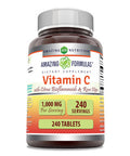 Amazing Formulas Vitamin C With Rose Hips And Citrus Bioflavonoids | 240 Tablets Supplement | Non-Gmo | Gluten Free | Made In Usa