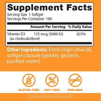 Doctor'S Best Vitamin D3 5000 Iu 180 Softgels