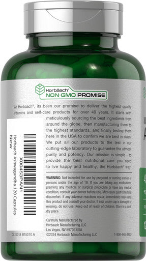 Horbaach Ashwagandha Supplement 120 Capsules