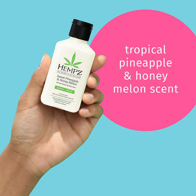 Hempz Sweet Pineapple & Honey Melon Moisturizing Skin Lotion Herbal Body Moisturizer with Jojoba, Natural Extracts, Vitamins A and E, 2.25 oz
