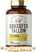 Carlyle Grass Fed Beef Tallow 3120mg | 200 Softgel Capsules | Pasture Raised Bovine Supplement | Non-GMO Gluten | by Herbage Farmstead