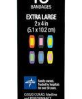 Curad Performance Series IRONMAN Antibacterial Bandages Extreme Hold Adhesive Technology Extra Large Flexible Fabric Bandages for Cuts Scrapes & Burns Assorted Colors 2 x 4 inches 10 Count