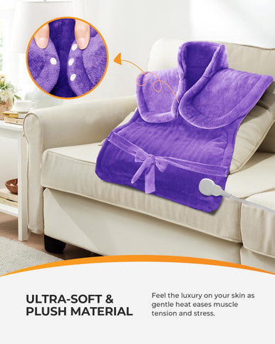 Heating Pad For Back Pain Relief, Coococo Electric Heated Neck & Shoulder Wrap, Cute Heat Pad With 6 Heat Levels, Valentines Day Gifts For Grandma Women Mom Wife Girlfriend, Fsa Hsa Eligible, Purple