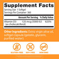 Doctor's Best Vitamin D3 5000 IU 360Softgls