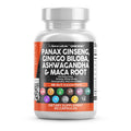 Clean Nutraceuticals Panax Ginseng Ginkgo Biloba Ashwagandha Maca Root 60 Caps