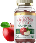 Carlyle Organic Apple Cider Vinegar Gummies | 120 Count | USDA Certified Organic | Vegan, Non-GMO & Gluten-Free ACV Gummies | Natural Apple Flavor