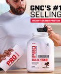 Gnc Pro Performance Bulk 1340 - Double Chocolate, 9 Servings, Supports Muscle Energy, Recovery And Growth,Cream