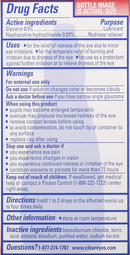 Clear Eyes Maximum Redness Relief Eye Drops | Relieves Drying, Burning & Irritations | 0.5 Ounce per Box | 6 Boxes Total