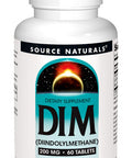 Source s DIM, Diindolylmethane 200mg with BioPerine, Vitamin E & More - 60 Tablets