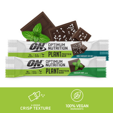 Optimum Nutrition Plant Protein Bars Chocolate Mint Flavour 12 X 60G