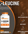 BulkSupplements L Leucine Capsules Leucine Supplements for Muscle Endurance BCAA Supplement Unflavored Capsules 1 Capsule 4 Month Supply (120 Capsules)