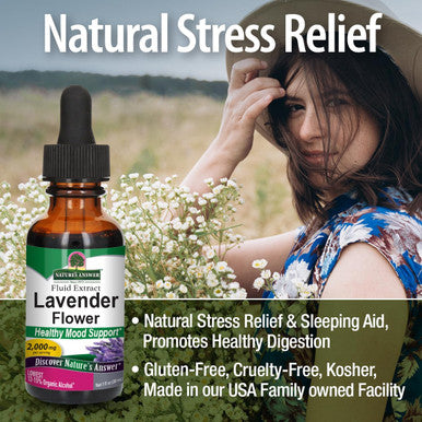 Nature'S Answer Lavender Flower with Organic Alcohol 1-Fluid Ounce | Supports Digestive System | Gluten- | Vegan | No Artificial Flowers or Preservatives | Single Count
