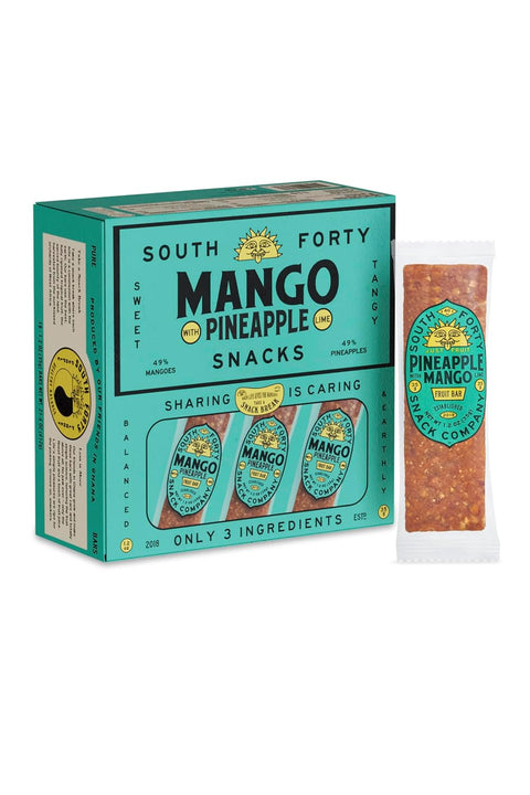 South 40 Snacks Tropical Mango Fruit Bar, just 1 Ingredient, No Added Sugar, Real Dried Fruit Leather (35g Bar, Pack of 18)