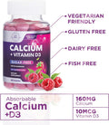 Calcium Supplements For Women + 400 Iu Vitamin D3 - Sugar-Calcium Chews Gummy For Bone & Immune Support, Supports Teeth & Bone Strength, Chewable Calcium Supplement For Women & Men - 60 Gummies