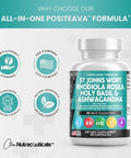 Clean Nutraceuticals St Johns Wort 10000Mg Rhodiola Rosea 20000Mg Holy Basil 3000Mg Ashwagandha 6000Mg - Mood Support For Women