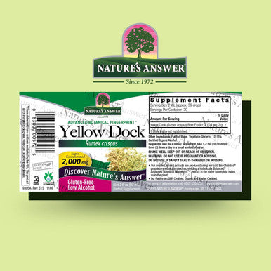 Nature'S Answer Yellow Dock Root Extract with Organic Alcohol 2-Fluid Ounces | Promotes a Healthy Liver | Digestive Support | Natural Detox