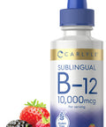 Carlyle Vitamin B12 Sublingual | 10,000Mcg | 2 Fl Oz | Vegetarian, Non-Gmo, Gluten Free Liquid